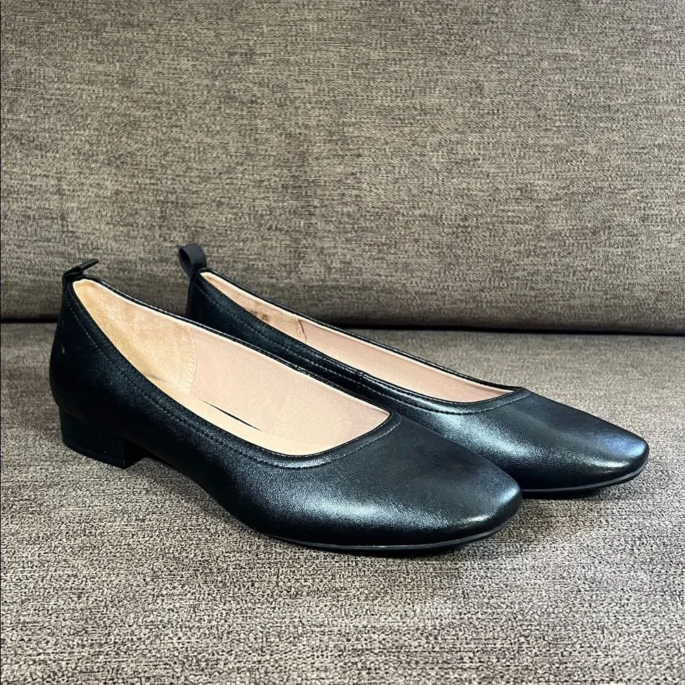 New Life Stride Cameo Women’s Flats Size 9.5W in Black Smooth
